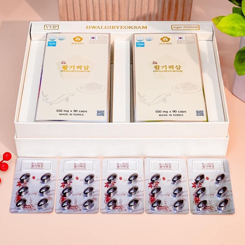 Viên thiên sâm trứng cá tầm Hwalgiryeoksam - 180 Viên