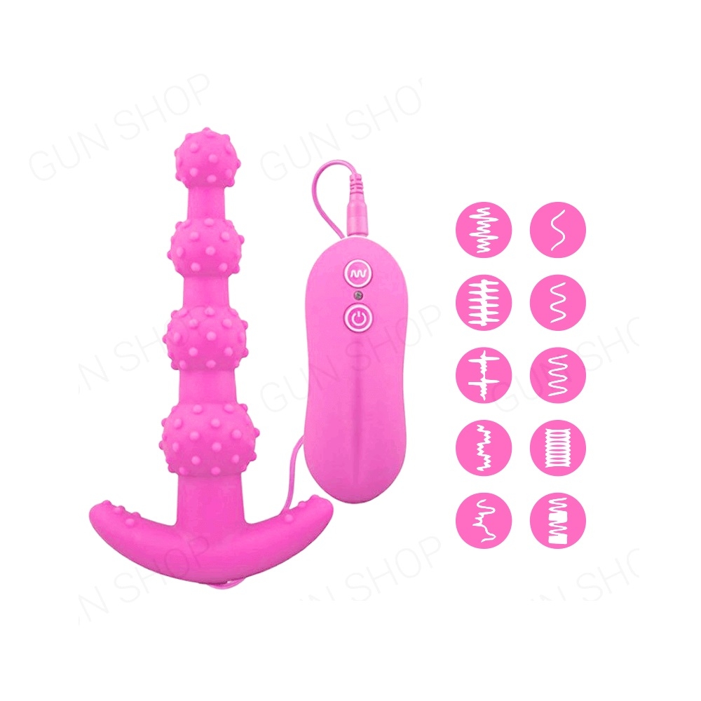 Que rung kích thích hậu môn 10 chế độ rung, dùng pin - Aphrodisia Anal Beads