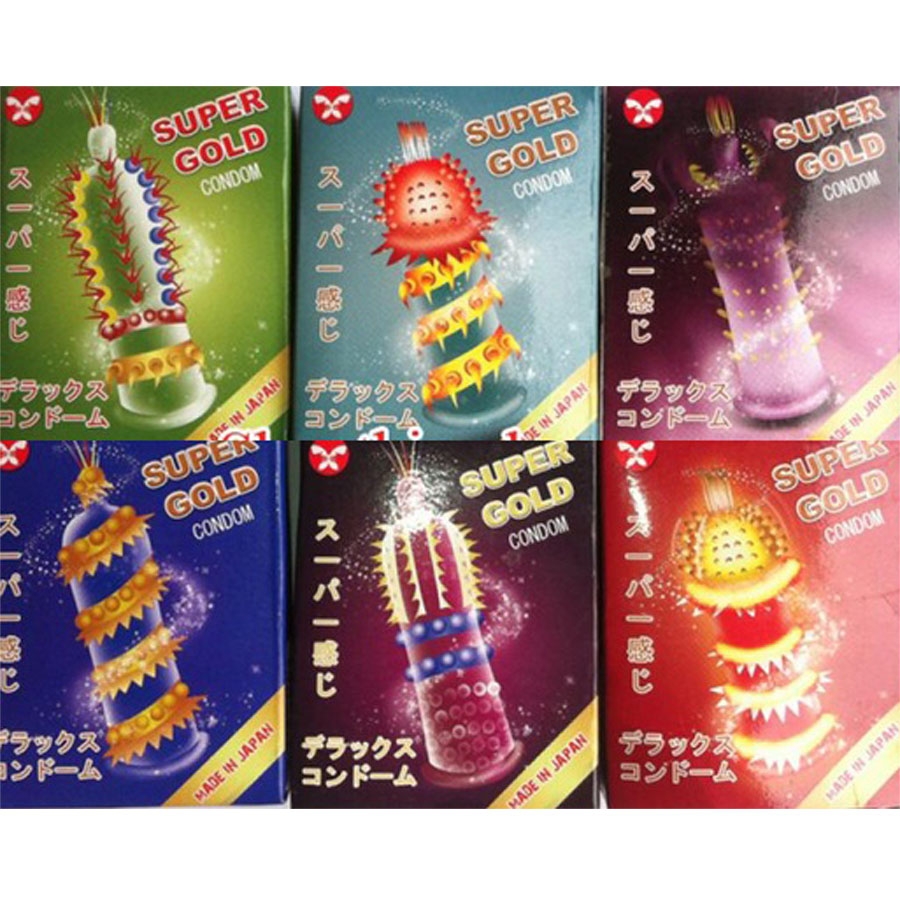 Bao cao su SUPER GOLD Siêu Gân Gai Bi (Hộp 2 cái)