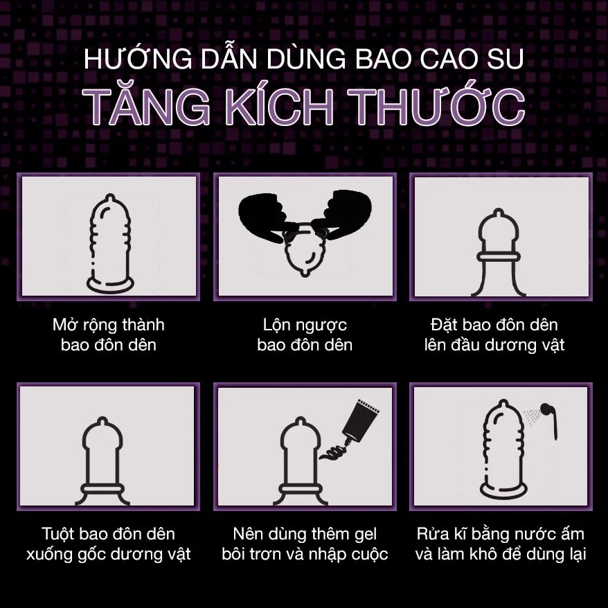 Bao cao su đôn dên tăng kích thước có dây đeo Baile Extension