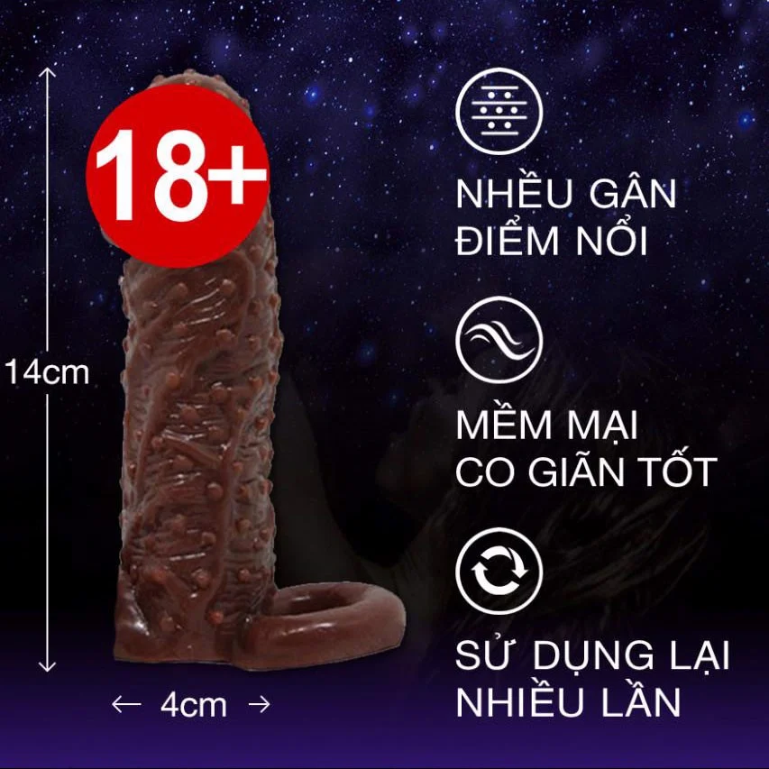Bao cao su đôn dên có dây đeo Baile Braveman 14 x 4cm