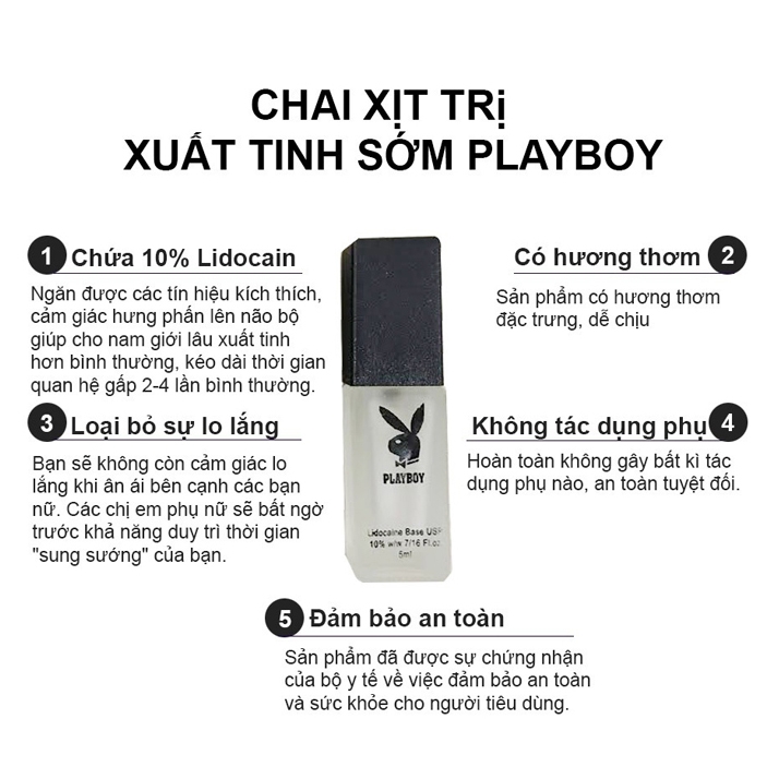 Chai Xịt Trị Xuất Tinh Sớm Playboy 5ml