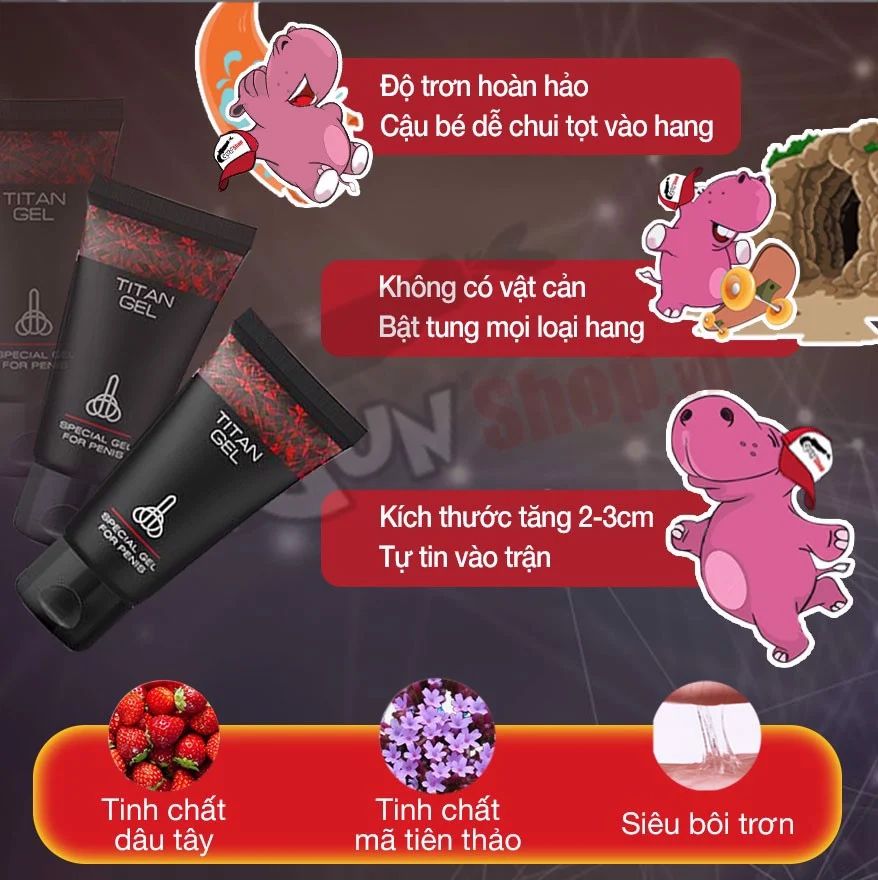 Gel bôi trơn tăng kích thước - Titan - Chai 50ml
