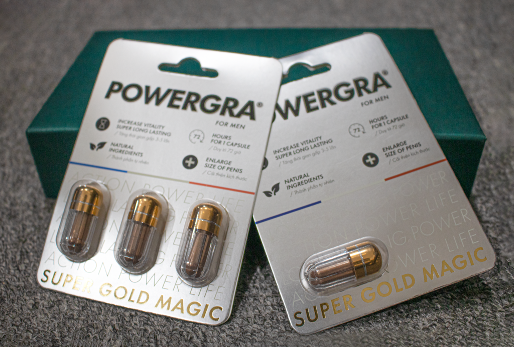 Powergra For Men (Super Gold Magic) - Vỉ 3 viên Viên uống tăng kích thước, kéo dài thời gian