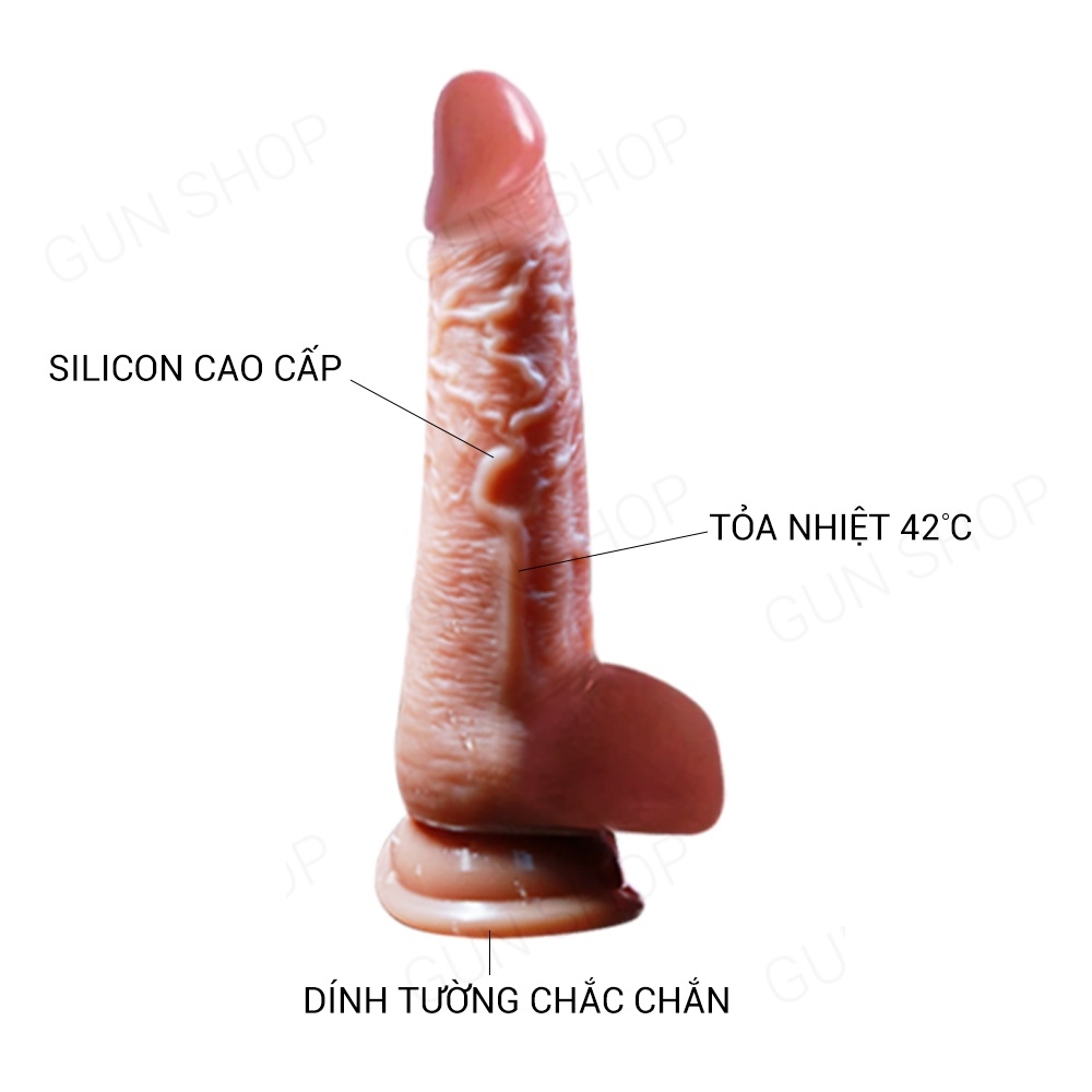 Dương vật giả dính tường siêu mềm, có rung, dùng sạc - Jiuai