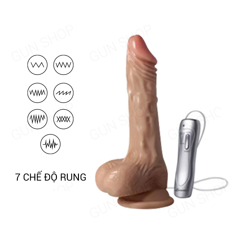 Dương vật giả dính tường 7 chế độ rung, dùng pin - Loveaider American Club