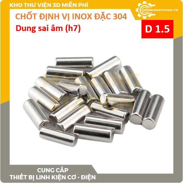 Chốt định vị đặc inox 304 size D1.5x10 dung sai âm (h7)
