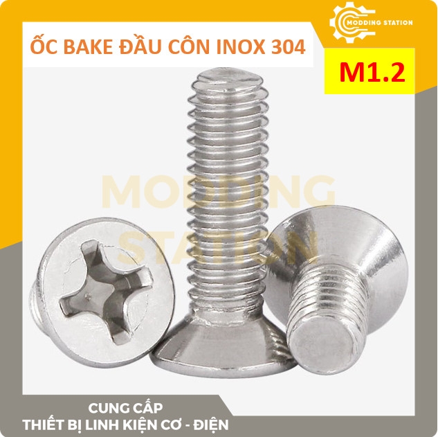 Ốc Bake đầu côn inox 304 size M1.2x4