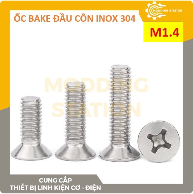 Ốc Bake đầu côn inox 304 size M1.4x8
