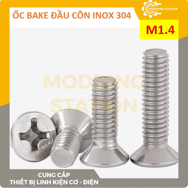 Ốc Bake đầu côn inox 304 size M1.4x5