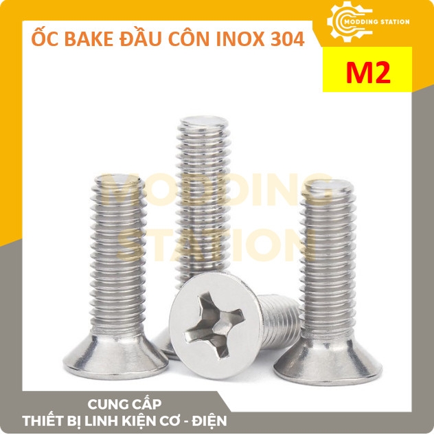 Ốc Bake đầu côn inox 304 size M2x6