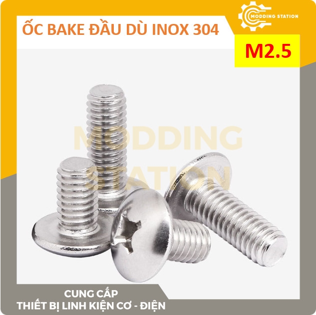 Ốc Bake đầu dù inox 304  size M2.5x4