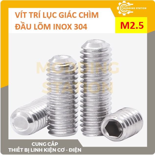 Vít trí lục giác chìm đầu lõm inox 304 size M2.5x3