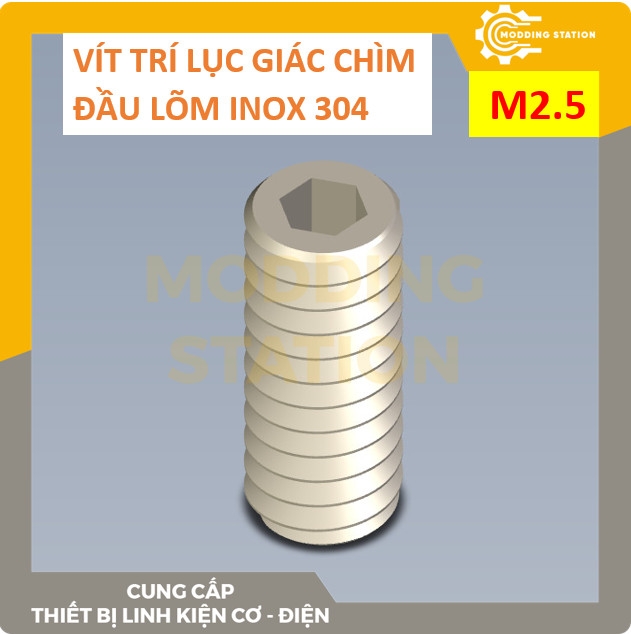 Vít trí lục giác chìm đầu lõm inox 304 size M2.5x14