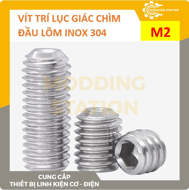 Vít trí lục giác chìm đầu lõm inox 304 size M2x3