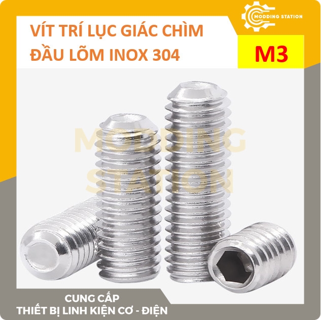 Vít trí lục giác chìm đầu lõm inox 304 size M3x4