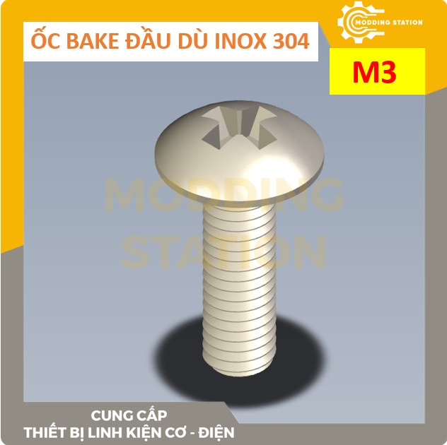 Ốc Bake đầu dù inox 304  size M3x16