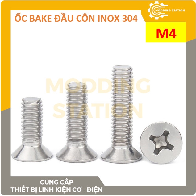 Ốc Bake đầu côn inox 304 size M4x45