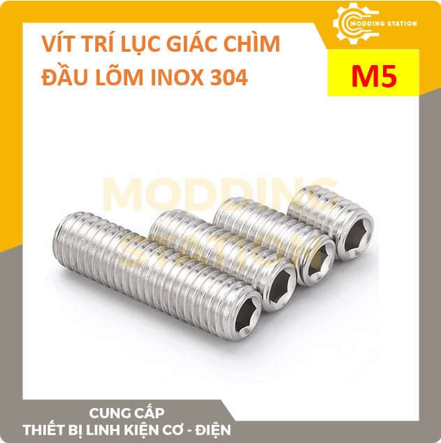 Vít trí lục giác chìm đầu lõm inox 304 size M5x6