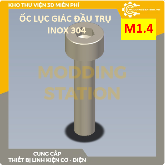 Ốc Lục giác đầu trụ inox 304 size M1.4x6