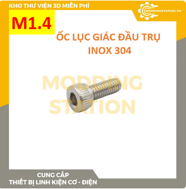 Ốc Lục giác đầu trụ inox 304 size M1.4x4
