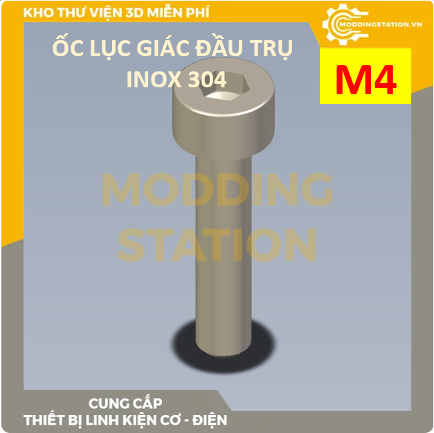 Ốc Lục giác đầu trụ inox 304 size M4x14