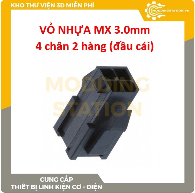 Vỏ nhựa MX 3.0mm 4 chân 2 hàng (đầu cái)