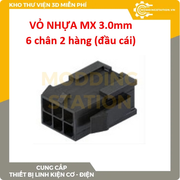 Vỏ nhựa  MX 3.0mm 6 chân 2 hàng (đầu cái)