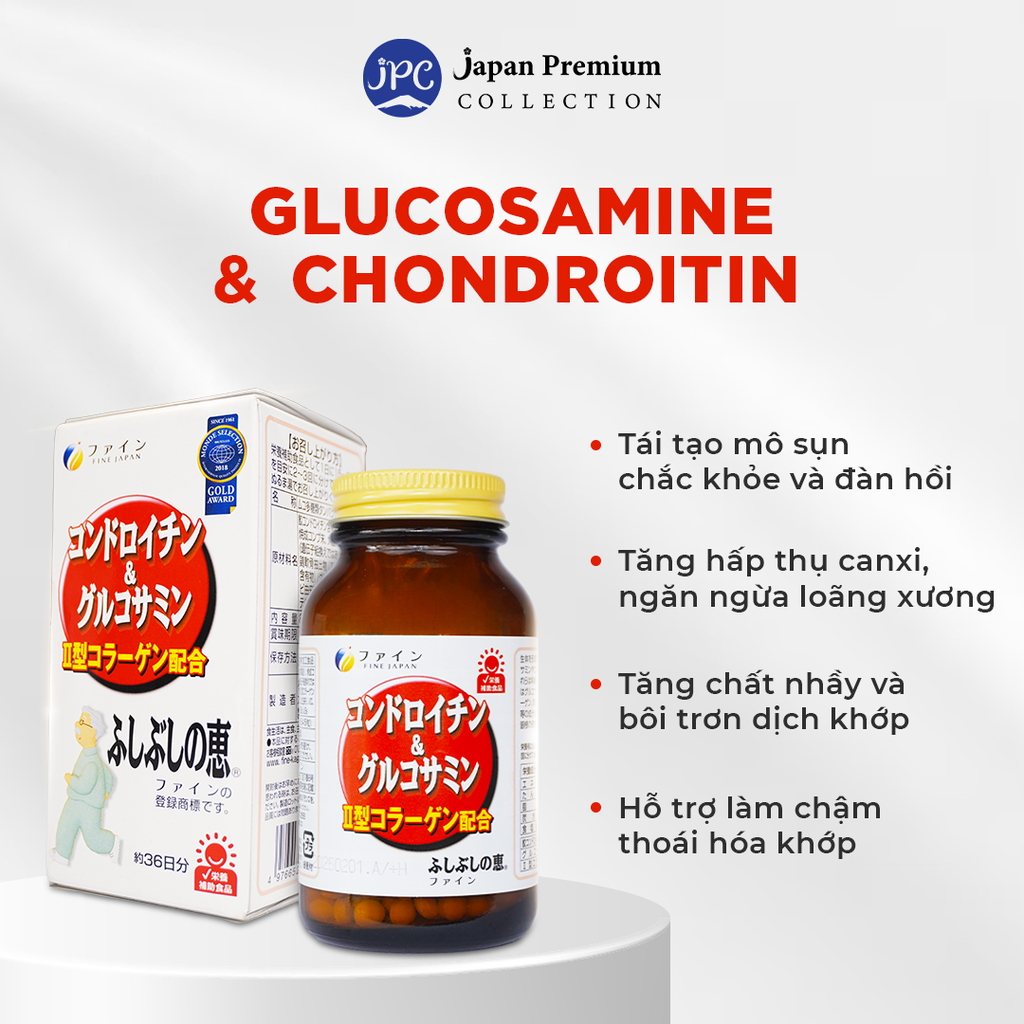 Viên Uống Hỗ Trợ Xương Khớp Glucosamine và Chondroitin Fine Japan (Hộp 545 Viên)