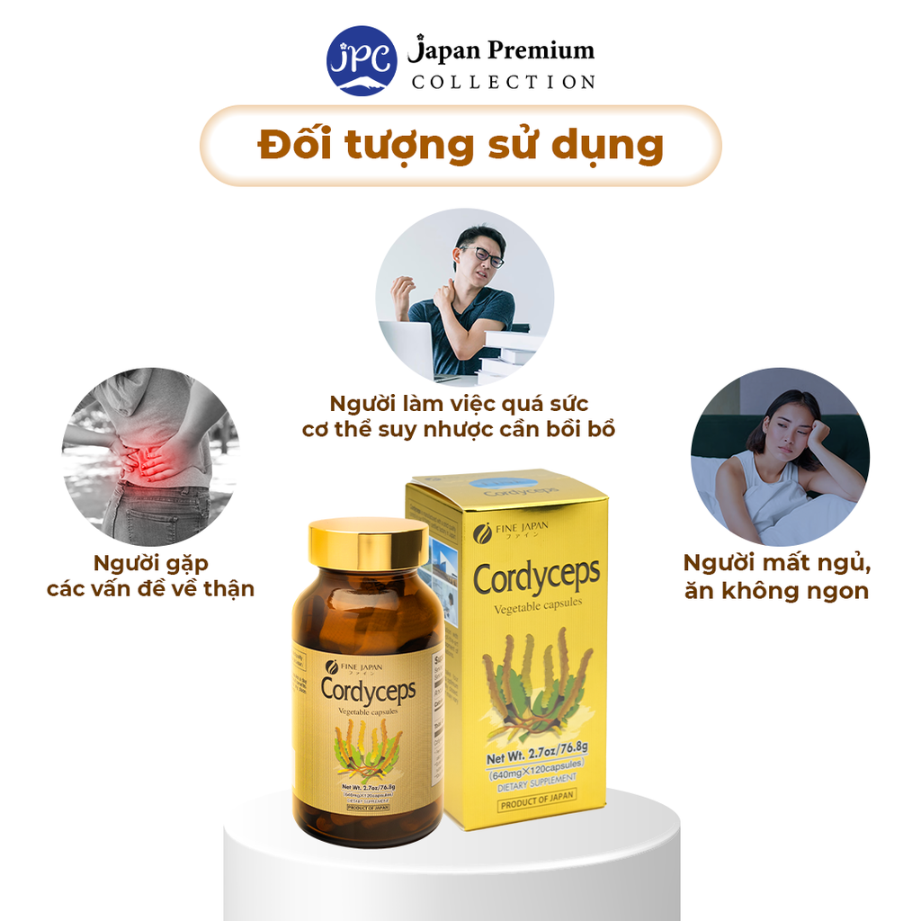Fine Japan Cordyceps – Đông trùng hạ thảo (640mg x 120 viên)