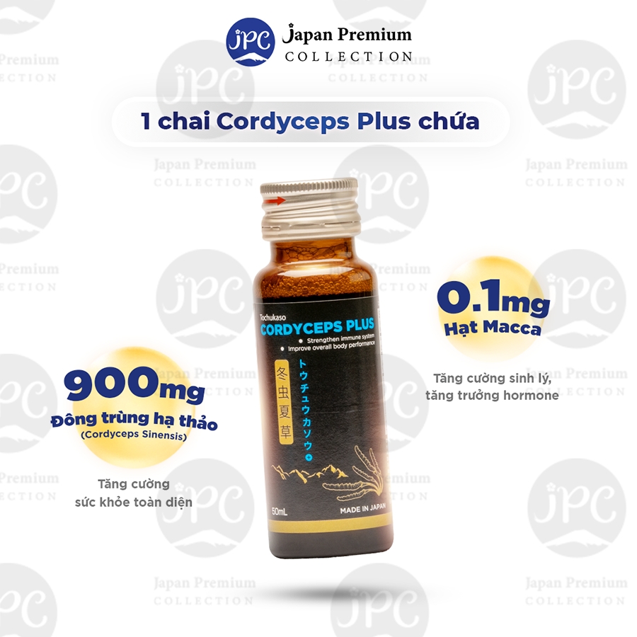 Combo 3 Nước Uống Đông Trùng Hạ Thảo Nhật Bản - Fine Japan Cordyceps Plus Hộp 10 Chai x 50ml