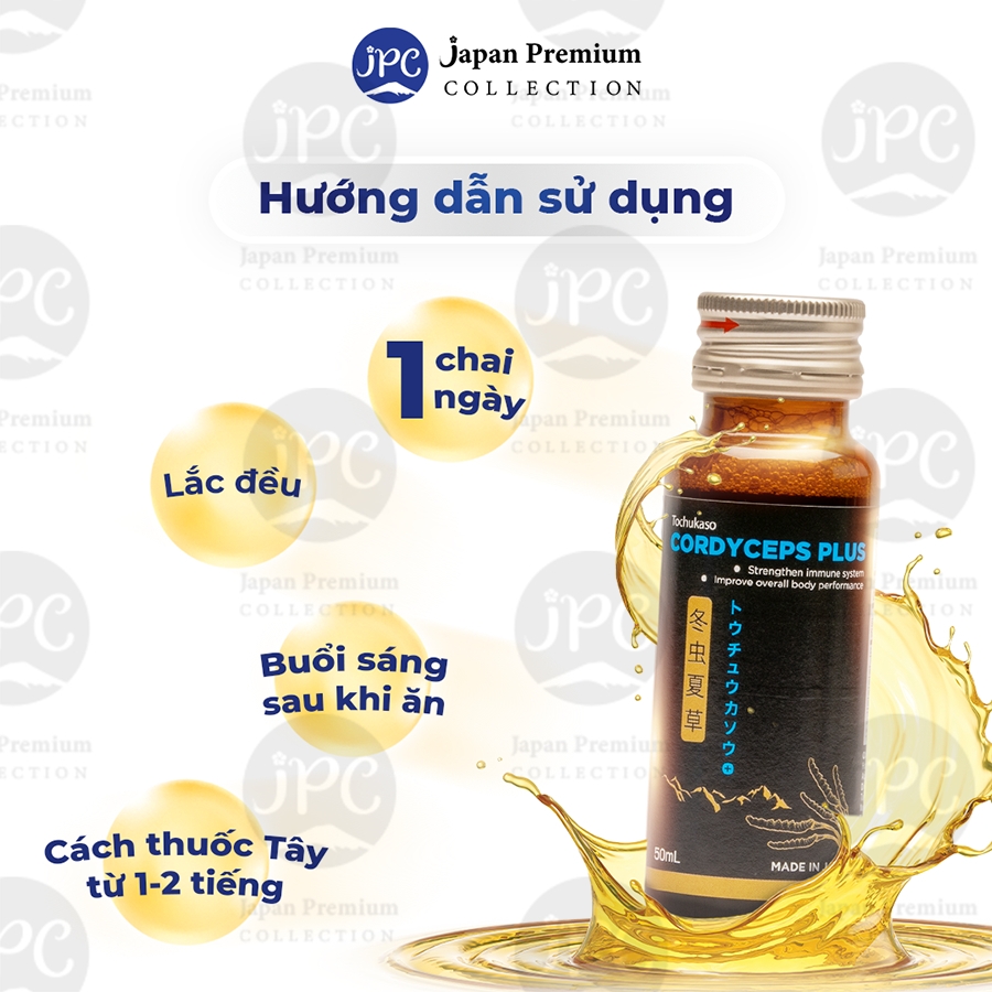Combo 3 Nước Uống Đông Trùng Hạ Thảo Nhật Bản - Fine Japan Cordyceps Plus Hộp 10 Chai x 50ml