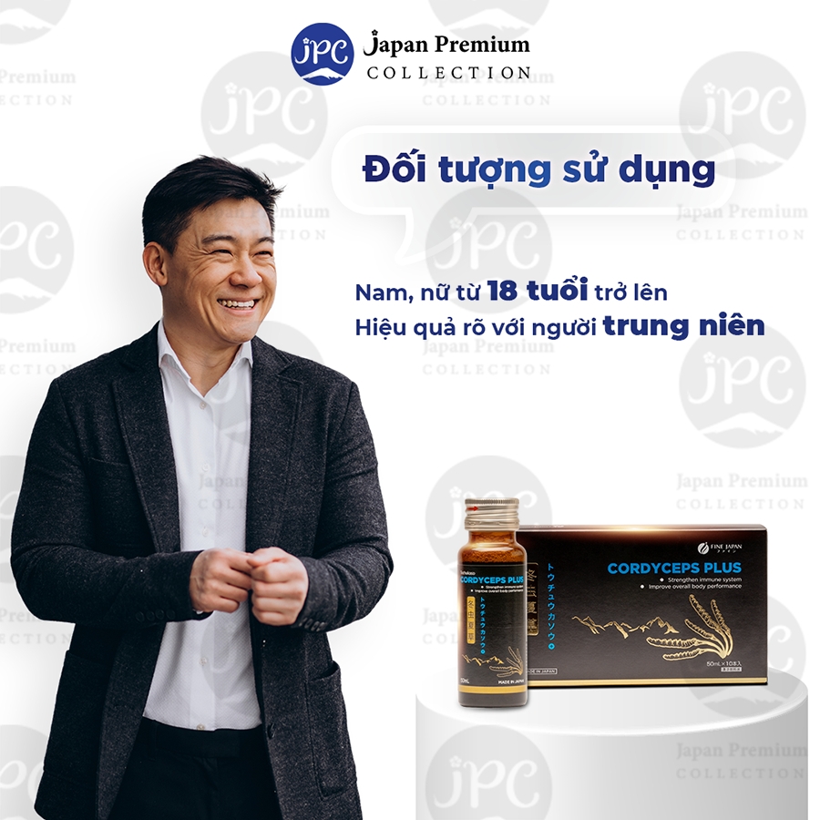 Combo 2 Nước Uống Đông Trùng Hạ Thảo Nhật Bản - Fine Japan Cordyceps Plus Hộp 10 Chai x 50ml