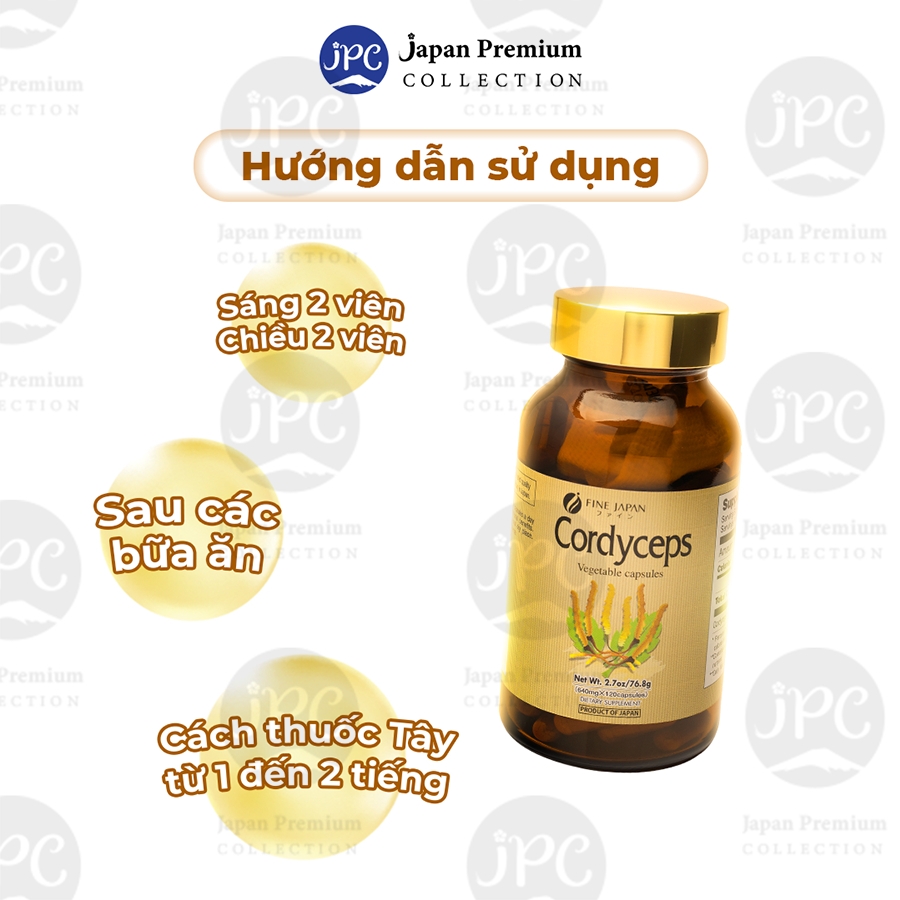 Combo 3 Đông Trùng Hạ Thảo Nhật Bản, Tăng Cường Sức Khỏe - Cordyceps FINE JAPAN (120 Viên)