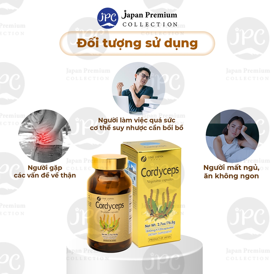 Combo 3 Đông Trùng Hạ Thảo Nhật Bản, Tăng Cường Sức Khỏe - Cordyceps FINE JAPAN (120 Viên)