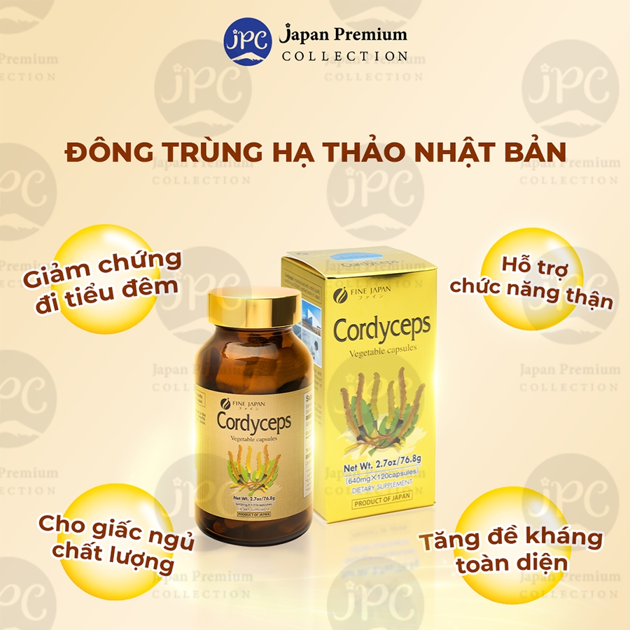 Combo 2 Đông Trùng Hạ Thảo Nhật Bản, Bổ Phổi, Tăng Cường Sức Khỏe - Fine Japan Cordyceps 120 Viên