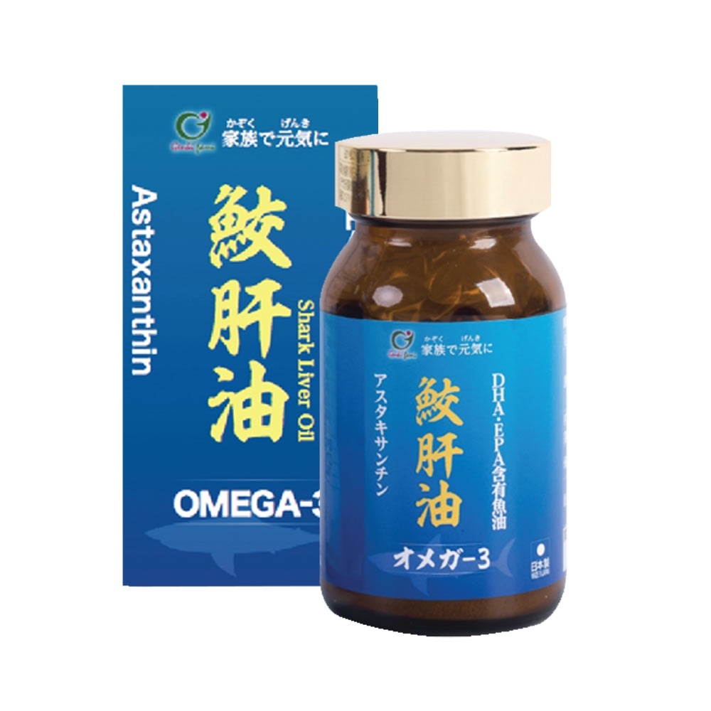 Thực phẩm bảo vệ sức khỏe Dầu gan cá mập Omega 3 Genki Fami (bảo vệ tim mạch, giảm Cholesterol) Nhật Bản - Hộp 90 viên