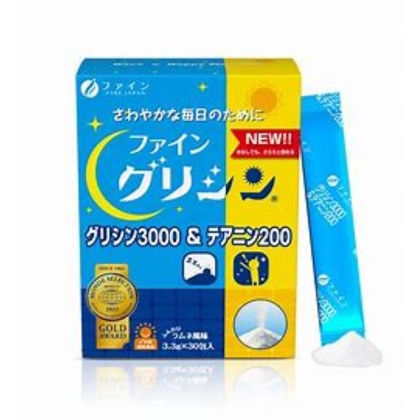 Bột hỗ trợ ngủ ngon và sâu giấc Glycine 3000 & Theanine 200 Fine Japan (30 gói)