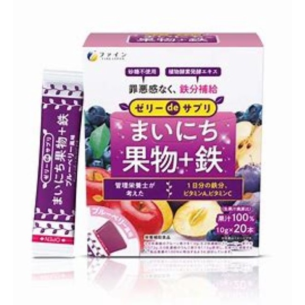 Thạch hoa quả bổ sung sắt, chất xơ, vitamin EVERYDAY FRUIT JELLY & IRON - Fine Japan (200g)