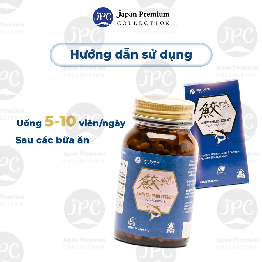 Combo 3 Hộp Sụn Vi Cá Mập Hỗ Trợ Tăng Cường Sức Khỏe khớp Và Sụn Fine Japan Shark Cartilage 520 Viên