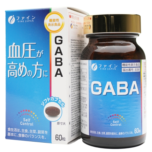 Viên Uống GABA Hỗ Trợ Điều Hòa Huyết Áp Fine Japan - Nhật Bản (Hộp 60 Viên)