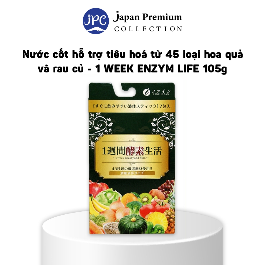 Nước cốt hỗ trợ tiêu hoá từ 45 loại hoa quả và rau củ 1 WEEK ENZYM LIFE - Fine Japan (105g)
