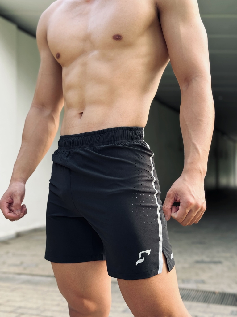 Quần short Thể Thao Playwell Cao Cấp Họa Tiết Đục Lỗ Phong Cách FM4233