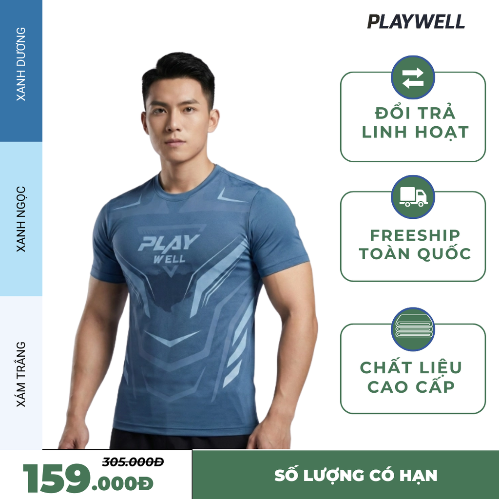 Áo thun thể thao nam V Shape PW8242