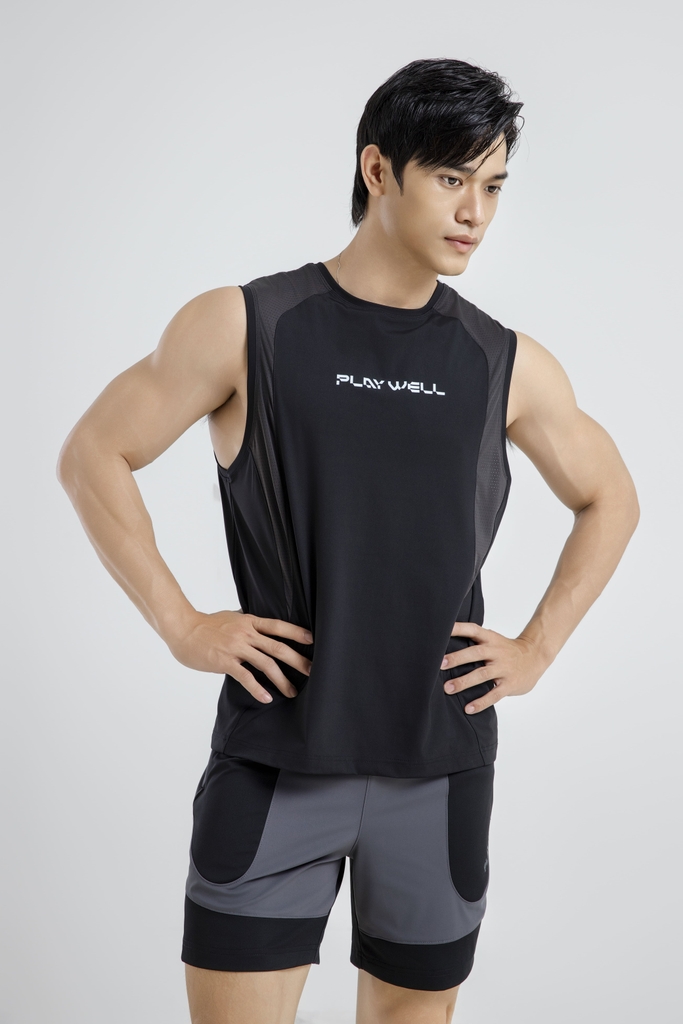 Áo ba lỗ Playwell Arrow Mesh 10243