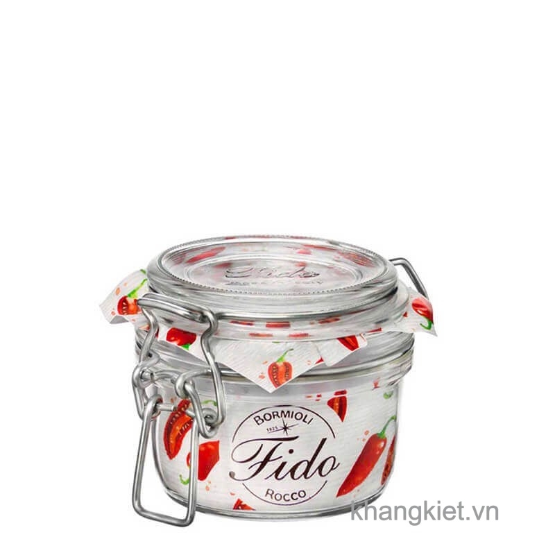 Hũ thủy tinh nắp cài kín hơi Fido 125ml – Bormioli Rocco (Made in Italy)
