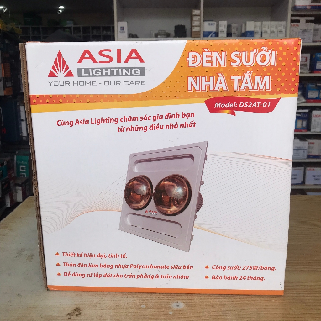 Đèn sưởi nhà tắm âm trần 2 bóng Asia 550W DS2AT 01