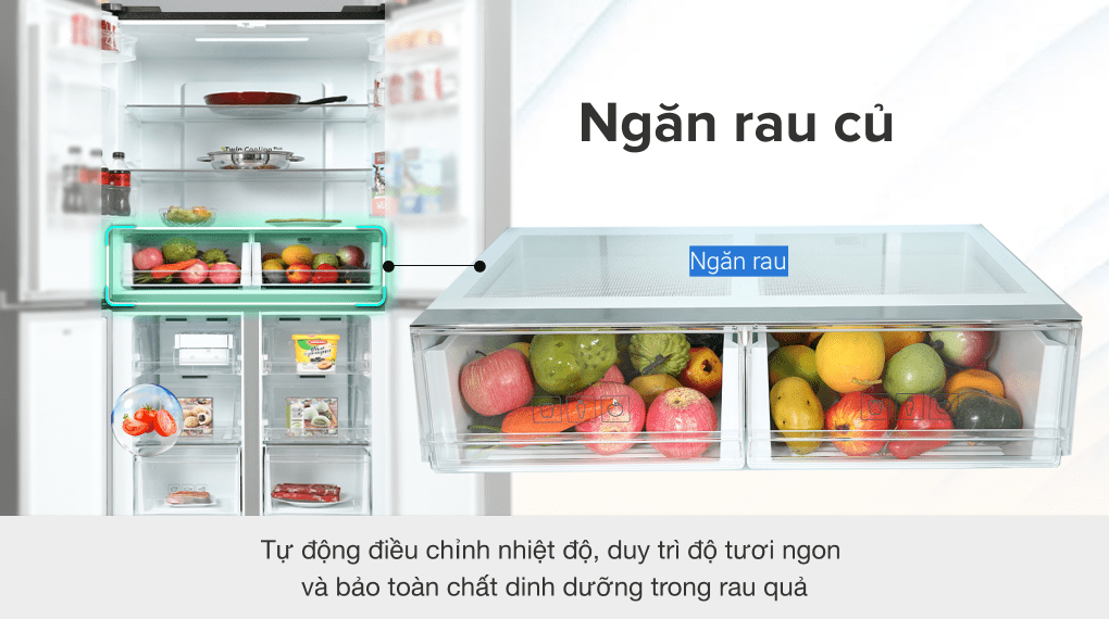 Tủ lạnh Samsung Inverter 488 lít Multi Door RF 48A4010B4/SV