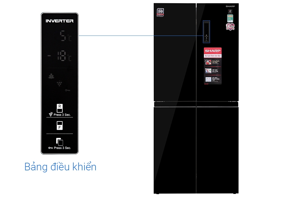 Tủ lạnh Sharp Inverter 401 lít Multi Door SJFXP 480VGBK