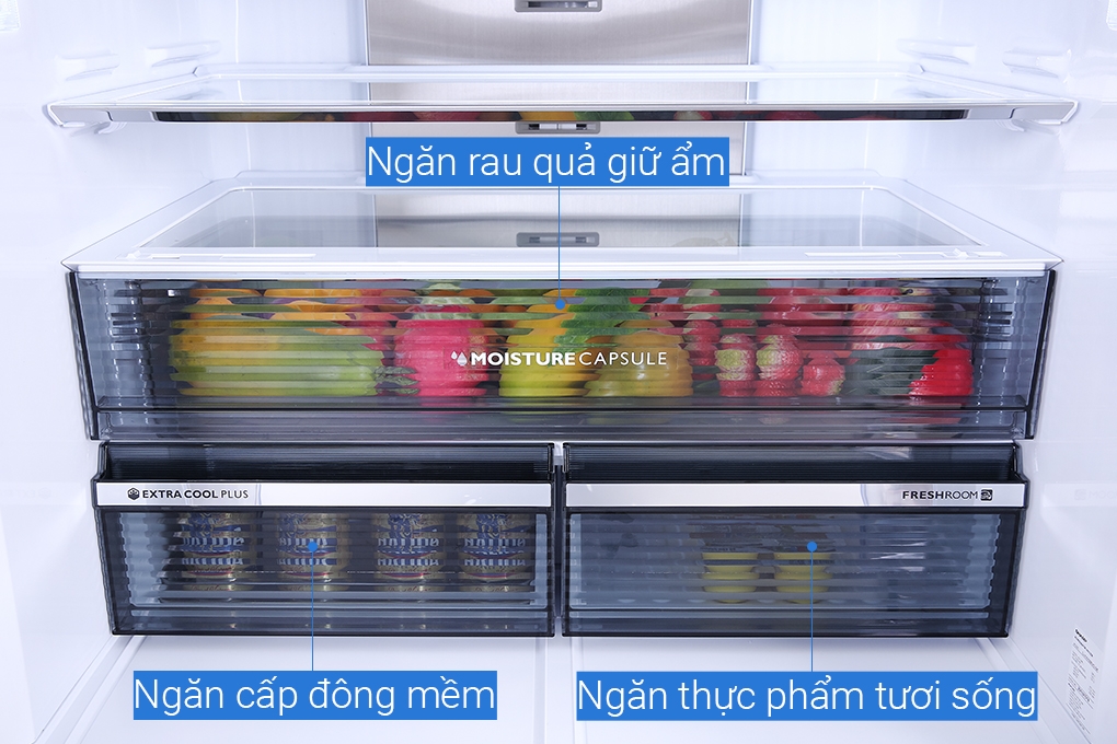 Tủ lạnh Sharp Inverter 525 lít Multi Door SJFXP 600VGBK